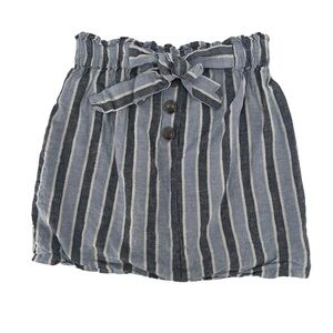Angie Blue Striped Paper Bag Mini Skirt Size Large Women’s